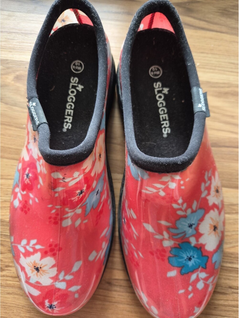 Slogger’s Women’s Sz 10 Waterproof Garden Shoes Red Floral